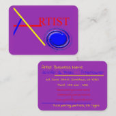 Carte de visite de remous de peinture d'artiste (Devant / Derrière)