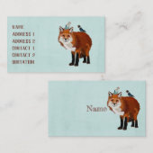 Carte de visite de RENARD et d'OISEAUX d'INDIGO (Devant / Derrière)