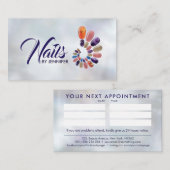 Carte de visite de rendez-vous avec des clous colo (Devant / Derrière)