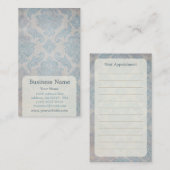 Carte de visite de rendez-vous Blue Damask (Devant / Derrière)
