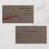 Carte de visite de rendez-vous de thérapeute de (Devant / Derrière)
