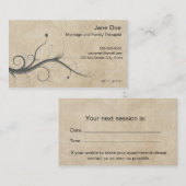 Carte de visite de rendez-vous de thérapeute de (Devant / Derrière)