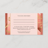 Carte de visite de rendez-vous des Feuilles roses  (Dos)