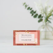 Carte de visite de rendez-vous des Feuilles roses  (Debout devant)