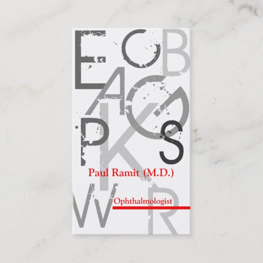 Carte de visite de rendez-vous d'ophtalmologue (Devant)