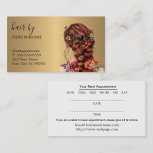 Carte de visite de rendez-vous du salon de coiffur