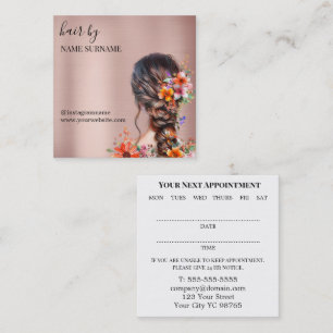 Carte de visite de rendez-vous du salon de coiffur
