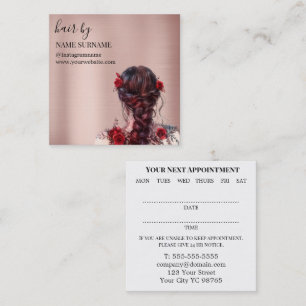 Carte de visite de rendez-vous du salon de coiffur
