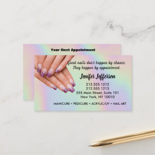 Carte de visite de rendez-vous du salon Nail