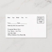 Carte de visite de rendez-vous en bloc (Devant)