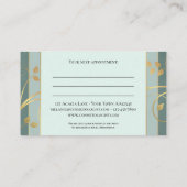 Carte de visite de rendez-vous Feuilles Gold Mint  (Dos)