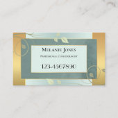 Carte de visite de rendez-vous Feuilles Gold Mint  (Devant)