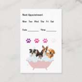 Carte de visite de rendez-vous pour animaux de com (Dos)