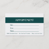 Carte de visite de rendez-vous pour dentiste (Dos)