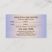 Carte de visite de rendez-vous pour soins oculaire (Dos)