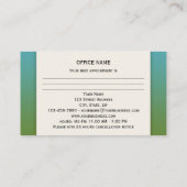 Carte de visite de rendez-vous pour soins oculaire (Dos)