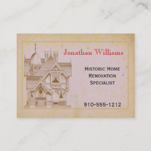 Carte de visite de rénovation immobilière Vintag