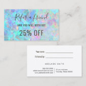 carte de visite de renvoi opal (Devant / Derrière)