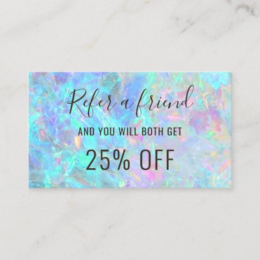 carte de visite de renvoi opal (Devant)