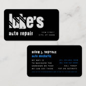 Carte de visite de réparation automatique de Black (Devant / Derrière)