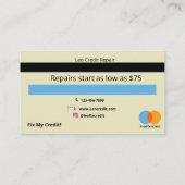 carte de visite de réparation de crédit (Dos)