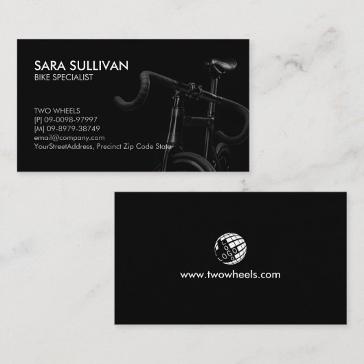 Carte de visite de réparation de vélos (Devant / Derrière)