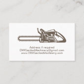 Carte de visite de réparation des machines de jard (Dos)