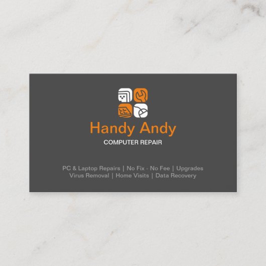 Carte de visite de réparation d'ordinateur (Devant)