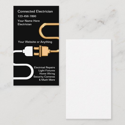 Carte de visite de réparation électrique (Devant / Derrière)