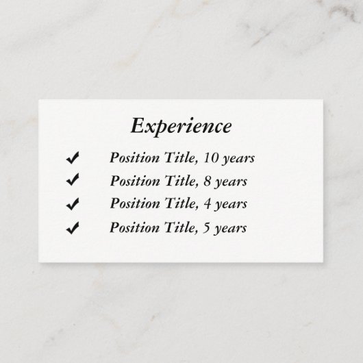 Carte de visite de reprise mini (Dos)