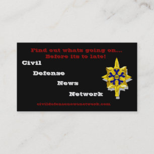 Carte de visite de réseau de nouvelles de défens