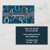 Carte de visite de réservation de numéro bleu (Devant / Derrière)