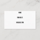 Carte de visite de résistance (Dos)