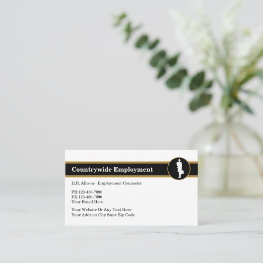 Carte de visite de ressources humaines (Debout devant)