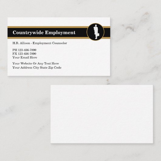 Carte de visite de ressources humaines (Devant / Derrière)