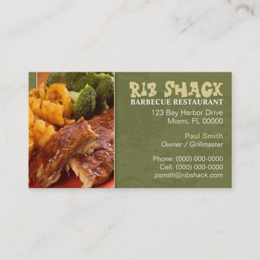 Carte de visite de restaurant barbecue (Devant)
