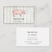 Carte de visite de restaurant BBQ porc rustique (Devant / Derrière)