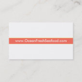 Carte de visite de restaurant de fruits de mer (Dos)