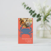 Carte de visite de restaurant de fruits de mer au (Debout devant)