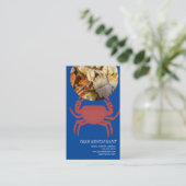 Carte de visite de restaurant de fruits de mer aux (Debout devant)