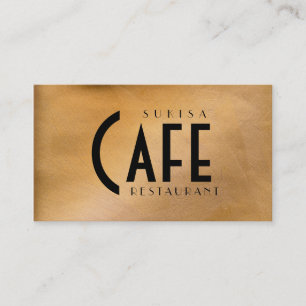 Carte de visite de restaurant en cuivre métallisé
