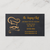Carte de visite de restaurant en tableau noir et o (Dos)