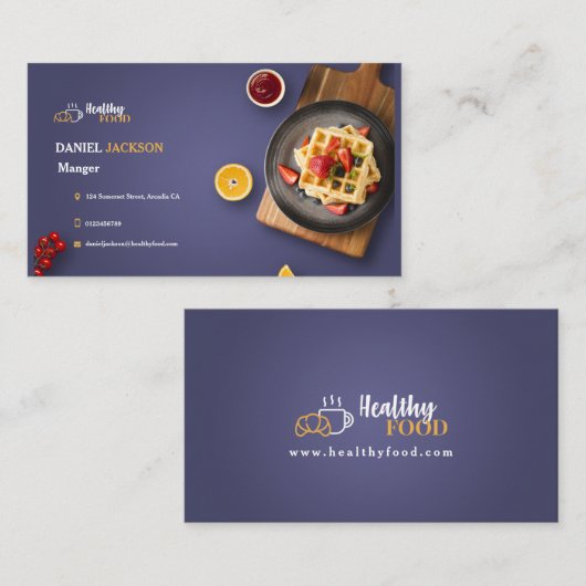 Carte de visite de restaurant, marketing de servic (Devant / Derrière)