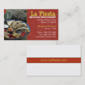 Carte de visite de restaurant mexicain (Devant / Derrière)
