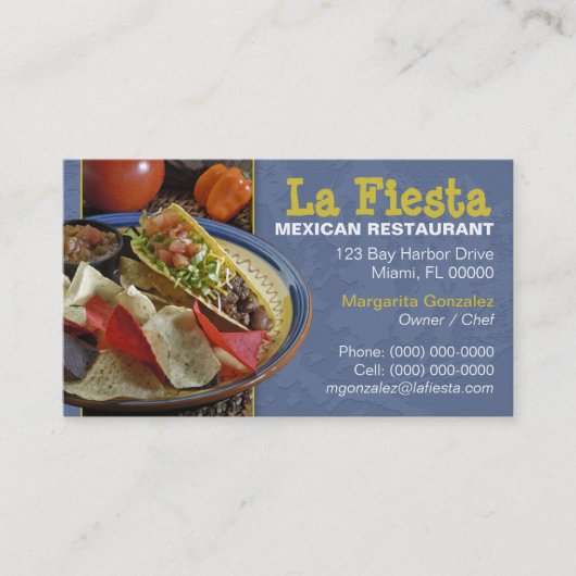 Carte de visite de restaurant mexicain (Devant)