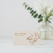 Carte de visite de restaurant | Modèle (Debout devant)