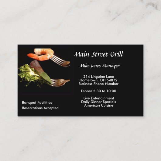 Carte de visite de restaurant moderne (Devant)