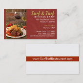 Carte de visite de restaurant Surf and Turf (Devant / Derrière)