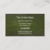 Carte de visite de restaurant végétarien avec logo (Dos)