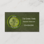 Carte de visite de restaurant végétarien avec logo (Devant)